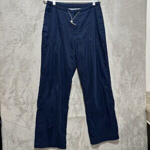 Vintage Y2K Nike Parachute Baggy Wide Leg Pants Women's Size M (8-10) Blue Logo